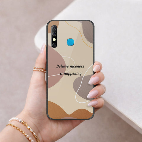Infinix Hot 8 Cover - Happy Series - HQ Ultra Shine Premium Infinity Glass Soft Silicon Borders Case