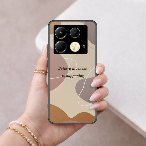 Infinix Note 40 Cover - Happy Series - HQ Ultra Shine Premium Infinity Glass Soft Silicon Borders Case