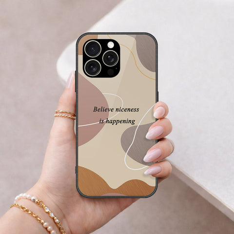 IPhone 15 Pro Max Cover - Happy Series - HQ Ultra Shine Premium Infinity Glass Soft Silicon Borders Case