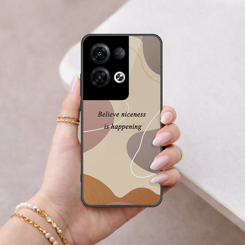 Oppo Reno 8 Pro  Cover - Happy Series - HQ Ultra Shine Premium Infinity Glass Soft Silicon Borders Case