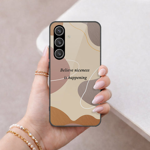 Samsung Galaxy S25 FE Cover - Happy Series - HQ Ultra Shine Premium Infinity Glass Soft Silicon Borders Case