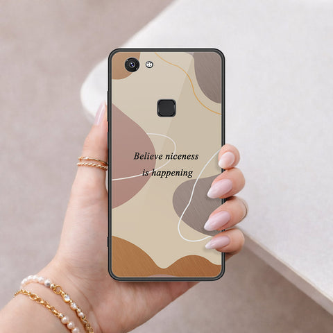 Vivo V7 Cover - Happy Series - HQ Ultra Shine Premium Infinity Glass Soft Silicon Borders Case