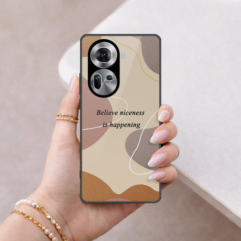 Oppo Reno 11 5G Cover - Happy Series - HQ Ultra Shine Premium Infinity Glass Soft Silicon Borders Case