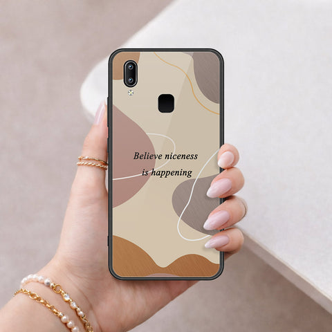 Vivo V9 Cover - Happy Series - HQ Ultra Shine Premium Infinity Glass Soft Silicon Borders Case