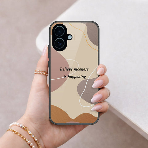 iPhone 18 - Happy Series - HQ Ultra Shine Premium Infinity Glass Soft Silicon Borders Case
