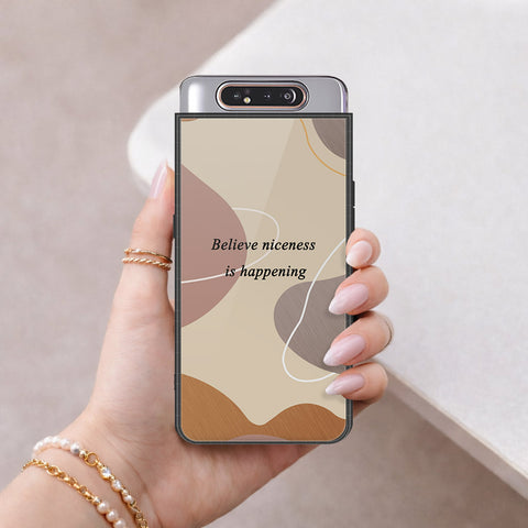 Samsung Galaxy A80 Cover - Happy Series - HQ Ultra Shine Premium Infinity Glass Soft Silicon Borders Case