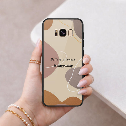 Samsung Galaxy S8 Plus Cover - Happy Series - HQ Ultra Shine Premium Infinity Glass Soft Silicon Borders Case