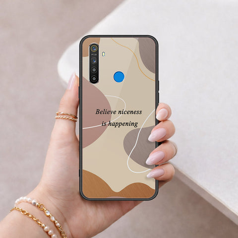 Realme 5 Cover - Happy Series - HQ Ultra Shine Premium Infinity Glass Soft Silicon Borders Case
