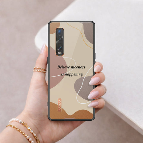 Oppo Find X2 Pro Cover - Happy Series - HQ Ultra Shine Premium Infinity Glass Soft Silicon Borders Case