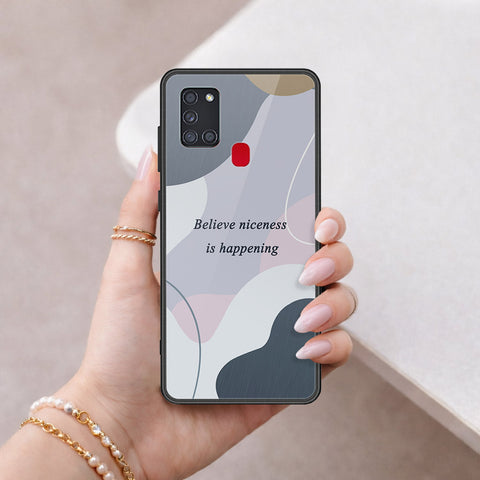 Samsung Galaxy A21s Cover - Happy Series - HQ Ultra Shine Premium Infinity Glass Soft Silicon Borders Case