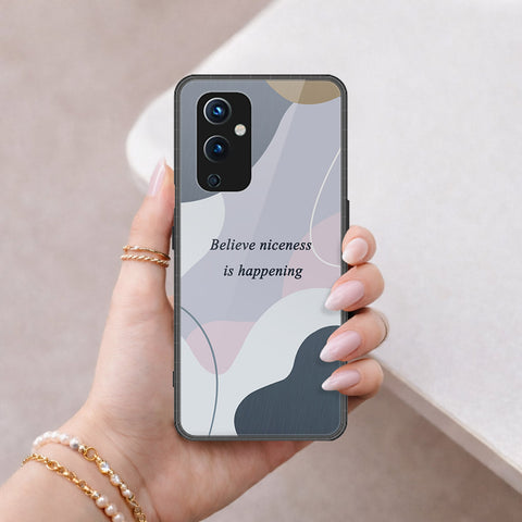 OnePlus 9 Cover - Happy Series - HQ Ultra Shine Premium Infinity Glass Soft Silicon Borders Case