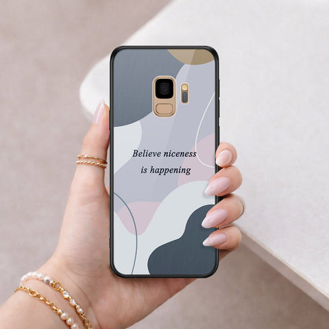 Samsung Galaxy S9 Cover - Happy Series - HQ Ultra Shine Premium Infinity Glass Soft Silicon Borders Case
