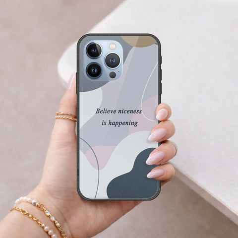 iPhone 13 Pro Cover - Happy Series - HQ Ultra Shine Premium Infinity Glass Soft Silicon Borders Case