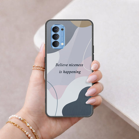 Oppo Reno 4 Cover - Happy Series - HQ Ultra Shine Premium Infinity Glass Soft Silicon Borders Case