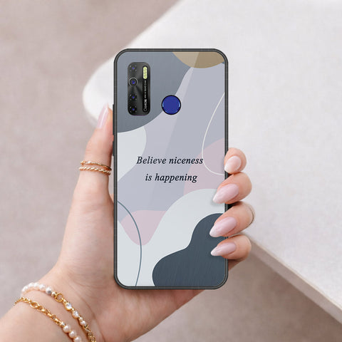 Tecno Camon 15 Air Cover - Happy Series - HQ Ultra Shine Premium Infinity Glass Soft Silicon Borders Case