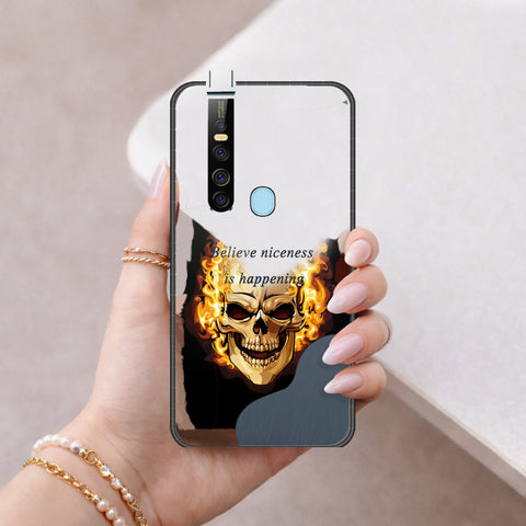 Tecno Camon 15 Premier Cover - Happy Series - HQ Ultra Shine Premium Infinity Glass Soft Silicon Borders Case