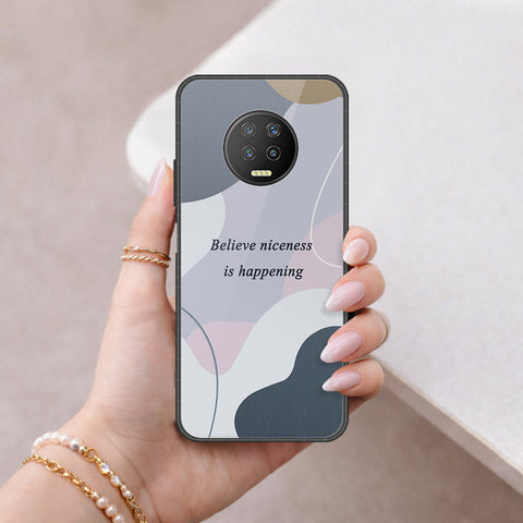 Infinix Note 7 Cover - Happy Series - HQ Ultra Shine Premium Infinity Glass Soft Silicon Borders Case