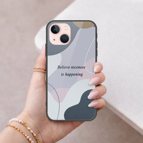 iPhone 14 - Happy Series - HQ Ultra Shine Premium Infinity Glass Soft Silicon Borders Case