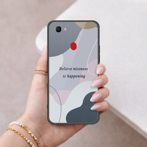 Oppo F7 Cover - Happy Series - HQ Ultra Shine Premium Infinity Glass Soft Silicon Borders Case