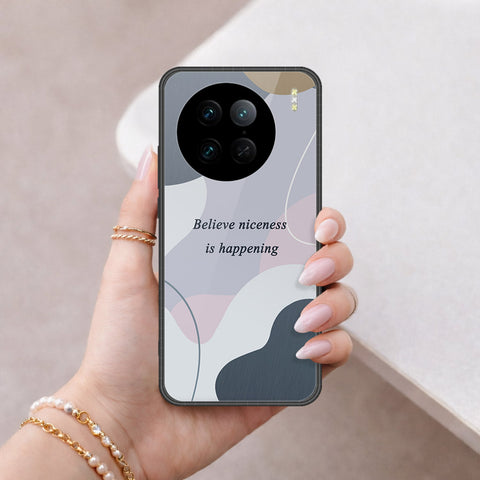 Vivo X90 Pro Cover - Happy Series - HQ Ultra Shine Premium Infinity Glass Soft Silicon Borders Case