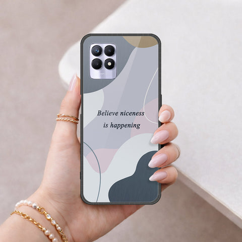 Realme 8i Cover - Happy Series - HQ Ultra Shine Premium Infinity Glass Soft Silicon Borders Case