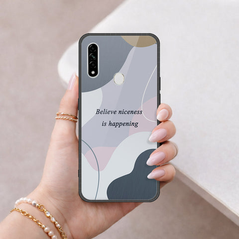 Oppo A8 Cover - Happy Series - HQ Ultra Shine Premium Infinity Glass Soft Silicon Borders Case