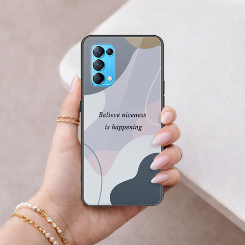 Oppo Reno 5 4G Cover - Happy Series - HQ Ultra Shine Premium Infinity Glass Soft Silicon Borders Case