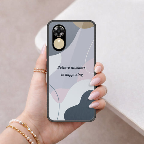 Oppo A17k Cover - Happy Series - HQ Ultra Shine Premium Infinity Glass Soft Silicon Borders Case