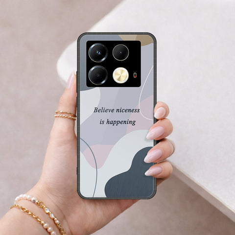 Infinix Note 40 Cover - Happy Series - HQ Ultra Shine Premium Infinity Glass Soft Silicon Borders Case