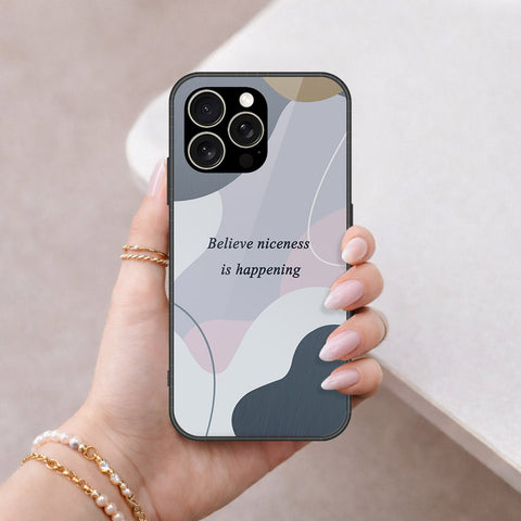 IPhone 15 Pro Max Cover - Happy Series - HQ Ultra Shine Premium Infinity Glass Soft Silicon Borders Case