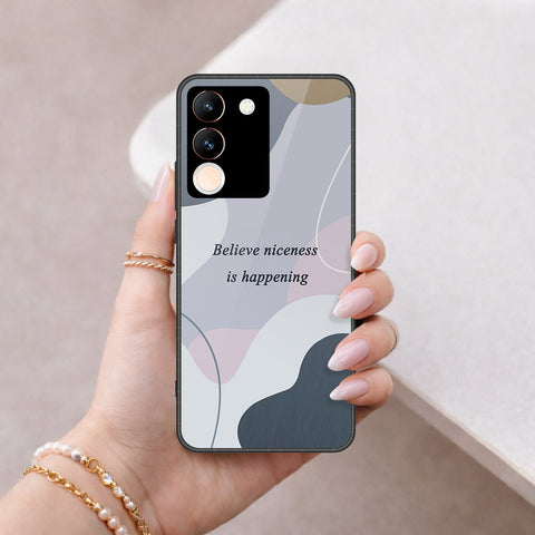 Vivo V29e Cover - Happy Series - HQ Ultra Shine Premium Infinity Glass Soft Silicon Borders Case