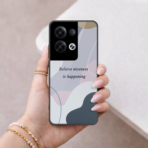 Oppo Reno 8 Pro  Cover - Happy Series - HQ Ultra Shine Premium Infinity Glass Soft Silicon Borders Case