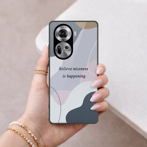 Oppo Reno 11 5G Cover - Happy Series - HQ Ultra Shine Premium Infinity Glass Soft Silicon Borders Case