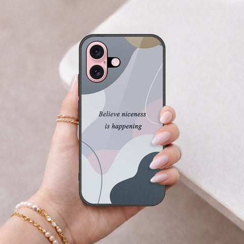 iPhone 16 - Happy Series - HQ Ultra Shine Premium Infinity Glass Soft Silicon Borders Case