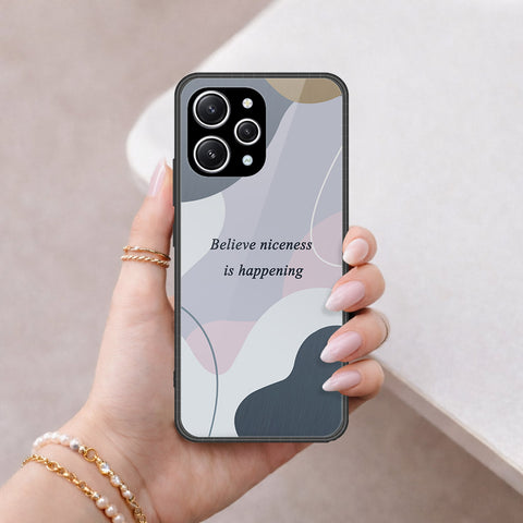 Xiaomi Redmi Note 12R Cover - Happy Series - HQ Ultra Shine Premium Infinity Glass Soft Silicon Borders Case