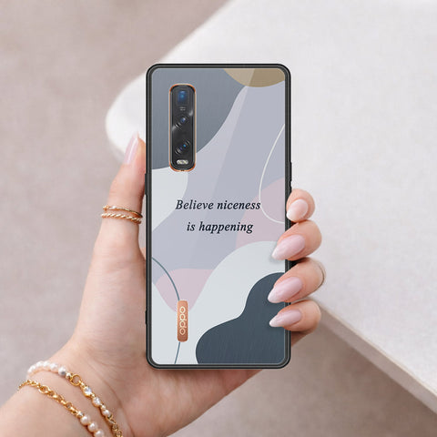 Oppo Find X2 Pro Cover - Happy Series - HQ Ultra Shine Premium Infinity Glass Soft Silicon Borders Case