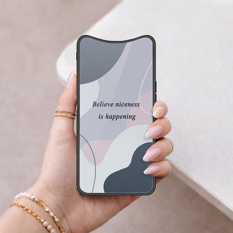 Oppo Find X Cover - Happy Series - HQ Ultra Shine Premium Infinity Glass Soft Silicon Borders Case