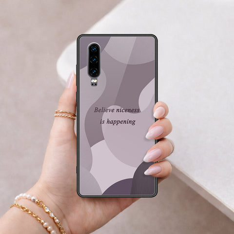 Huawei P30 Cover - Happy Series - HQ Ultra Shine Premium Infinity Glass Soft Silicon Borders Case