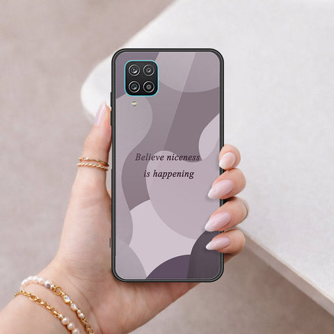 Samsung Galaxy A12 Cover - Happy Series - HQ Ultra Shine Premium Infinity Glass Soft Silicon Borders Case