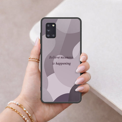 Samsung Galaxy A31 Cover - Happy Series - HQ Ultra Shine Premium Infinity Glass Soft Silicon Borders Case
