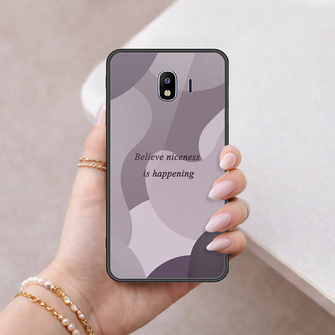 Samsung Galaxy J4 2018 Cover - Happy Series - HQ Ultra Shine Premium Infinity Glass Soft Silicon Borders Case