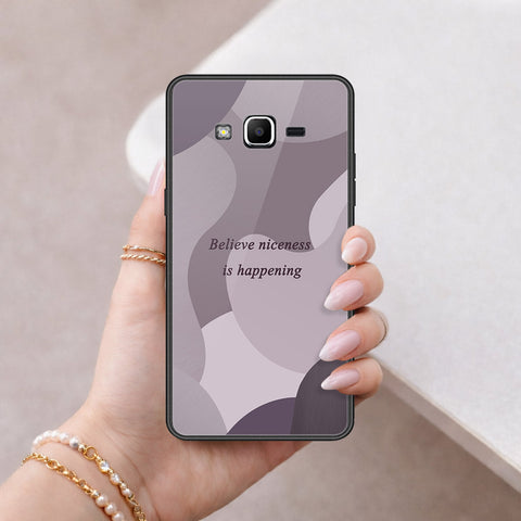 Samsung Galaxy J2 Prime Cover - Happy Series - HQ Ultra Shine Premium Infinity Glass Soft Silicon Borders Case