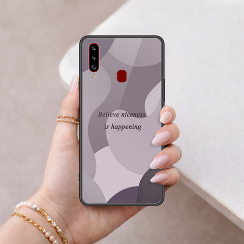 Samsung Galaxy A20s Cover - Happy Series - HQ Ultra Shine Premium Infinity Glass Soft Silicon Borders Case