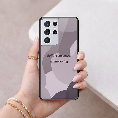 Samsung Galaxy S21 Ultra 5G Cover - Happy Series - HQ Ultra Shine Premium Infinity Glass Soft Silicon Borders Case