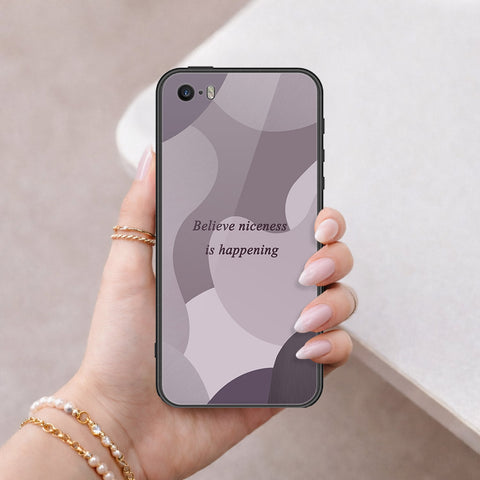 iPhone SE / 5s / 5 - Happy Series - HQ Ultra Shine Premium Infinity Glass Soft Silicon Borders Case