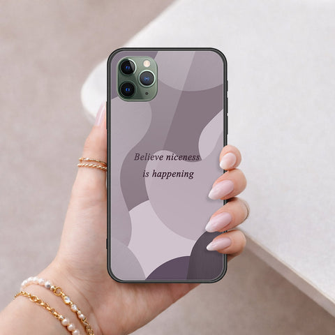 iPhone 11 Pro Max - Happy Series - HQ Ultra Shine Premium Infinity Glass Soft Silicon Borders Case
