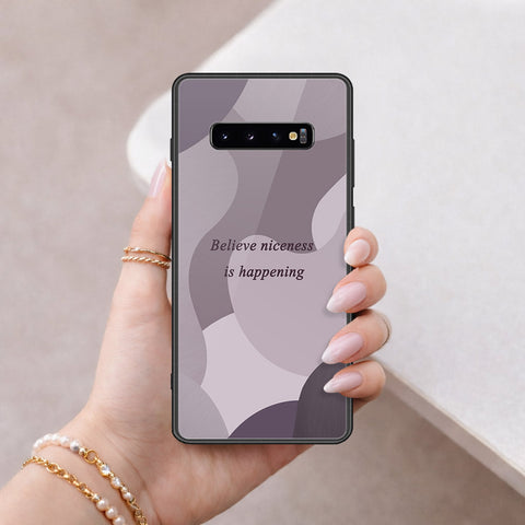 Samsung Galaxy S10 Plus Cover - Happy Series - HQ Ultra Shine Premium Infinity Glass Soft Silicon Borders Case