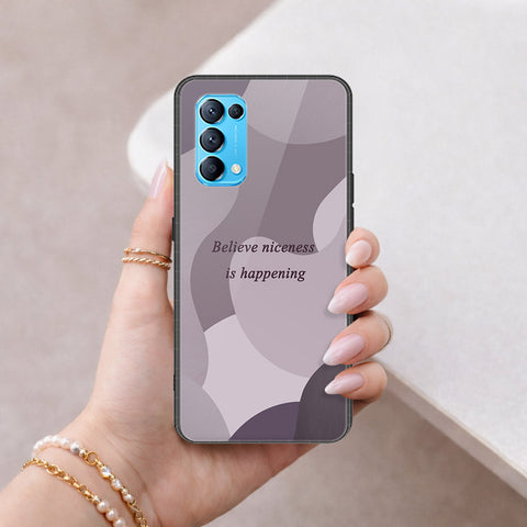 Oppo Find X3 Lite Cover - Happy Series - HQ Ultra Shine Premium Infinity Glass Soft Silicon Borders Case