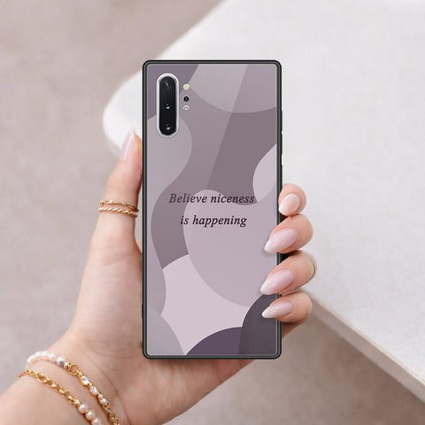 Samsung Galaxy Note 10 Plus Cover - Happy Series - HQ Ultra Shine Premium Infinity Glass Soft Silicon Borders Case