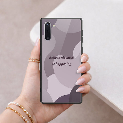 Samsung Galaxy Note 10 Cover - Happy Series - HQ Ultra Shine Premium Infinity Glass Soft Silicon Borders Case